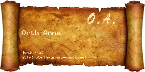Orth Anna névjegykártya