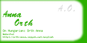 anna orth business card